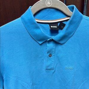 BOSS Men's Blue Polo Shirt Small